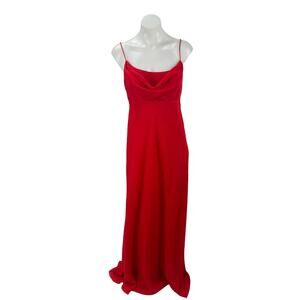 Chelsea NItes Red Cowl Neck Sleeveless Cami Camisole Tank Maxi Prom Dress Sz 12